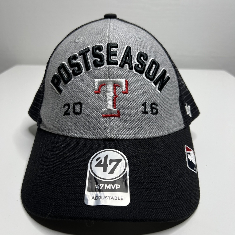Texas Rangers MLB Authentic 2016 Postseason Adjustable Trucker Cap One Size New